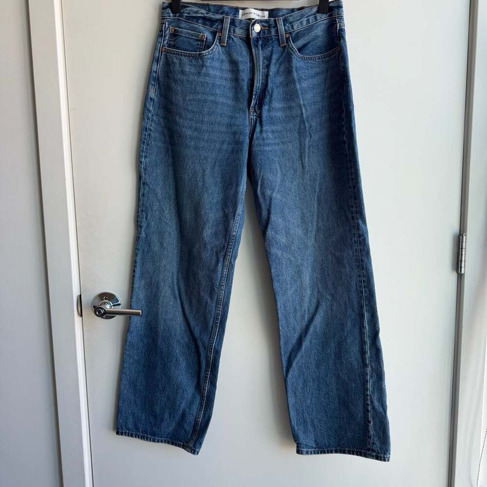 Aritzia Denim Forum Wide Leg Jeans Blue Denim